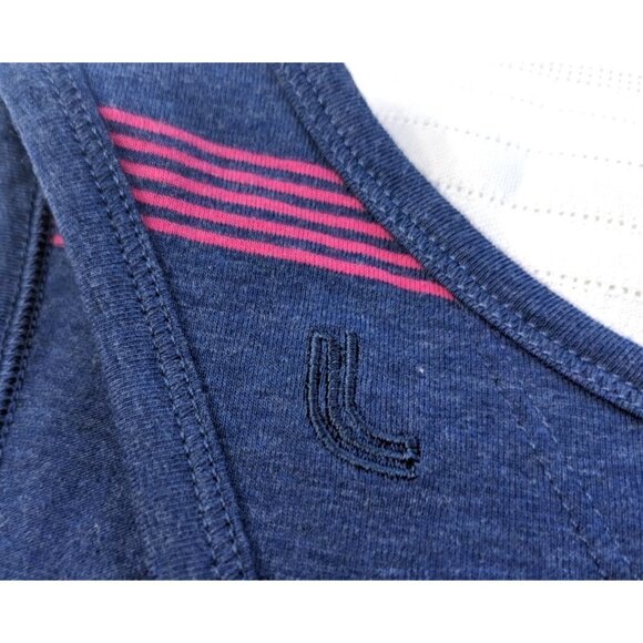 LOLË/LOLE Anna Blue & Pink Activewear Tank Dress Striped Organic Cotton Size M - Picture 3 of 9
